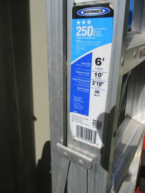Werner 3 Step Stool & Werner 6' 250lb Ladder - 3