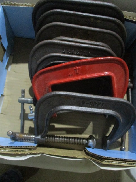Lot of 8 4" C-Clamps: .