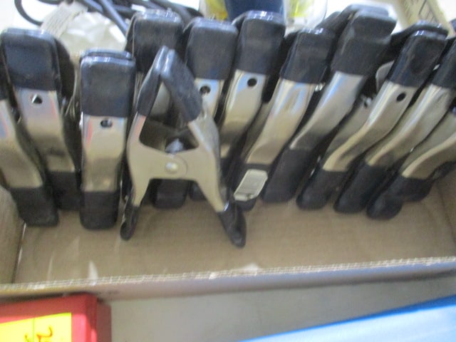 Lot of 13 Metal Spring Clamps: .