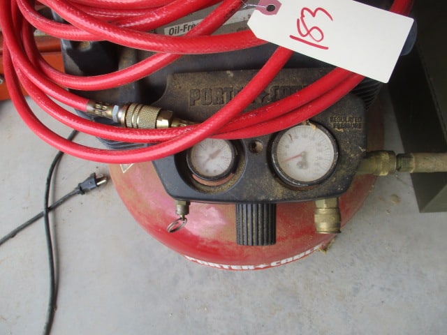Porter Cable Air Compressor with Hose: .