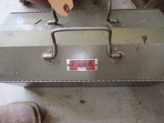 Park Metal Tool Box Filled with Tools: Model 85556, Including pliers, snap on screwdrivers, etc.