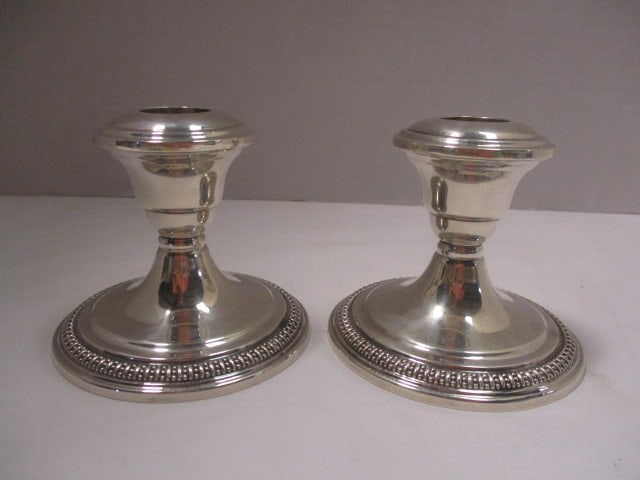 Sterling Weighted Candle Holder PR 3" (1 of 4)