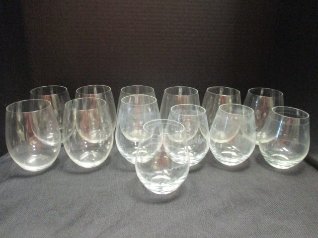 Stemless Wine Glasses (Lot of 13): .