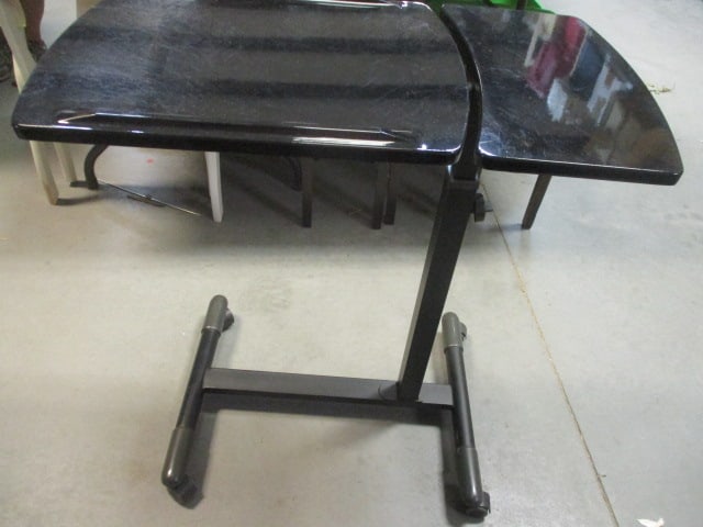 Black Mobile Lap Cart w/Height Adj. Split Tabletop: .