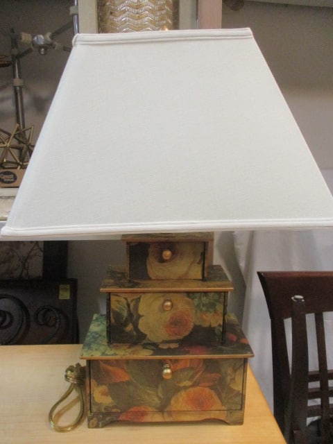 Decorative Lamp w/3 Storage Box Base: 24"