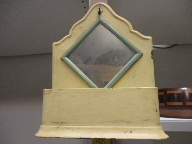 Metal Wall Pocket Mirror w/Storage Pocket: 9 x 3 1/2 x 12