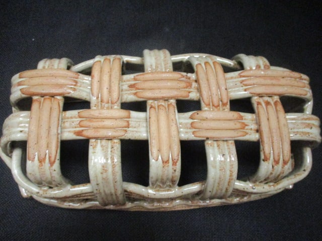 Rustic Pottery Signed Openweave Bread Baskets (Lot of 2) - 8