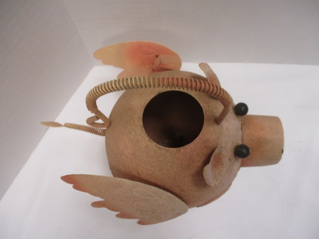 Rustic Pig 9" & Rustic Cow 11" Watering Cans (2) - 6