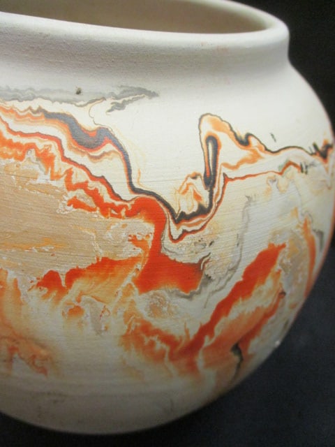 Nemadji Pottery Marbled Swirl Design Pottery Vase - 3