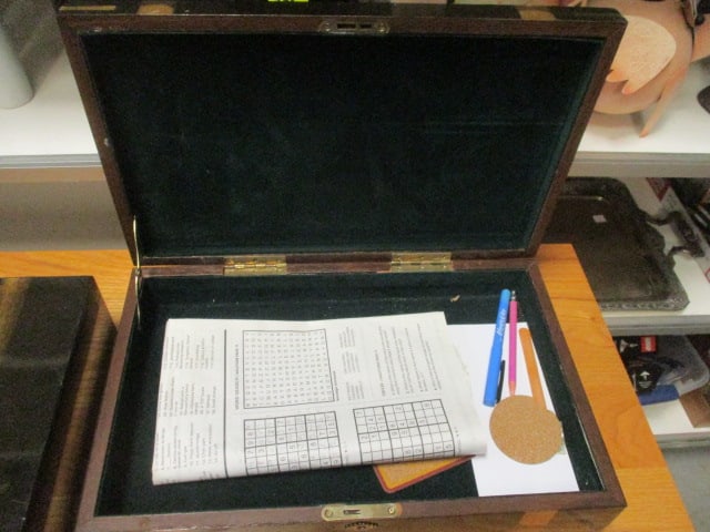 Art Deco Neoclassical Style Black Lacquer Box w/Brass Accents (1 of 4)