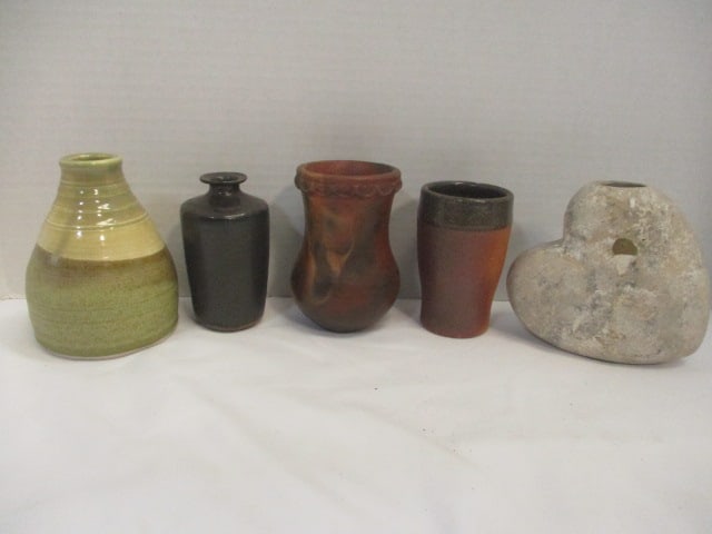 Pottery Vases (Lot of 5): 5"