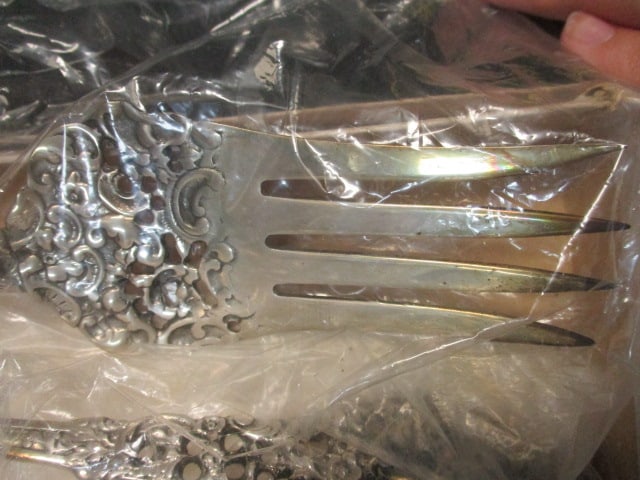 Sterling 'Florentine Lace' Style Fork & Spoon Set (8.81 OZT) - 2