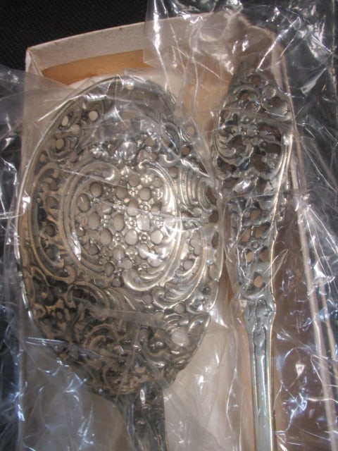 Sterling 'Florentine Lace' Style Fork & Spoon Set (8.81 OZT) - 3