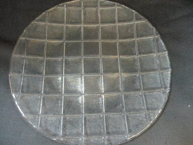 Checkered/Grid Pattern Glass Serving Platter - 2
