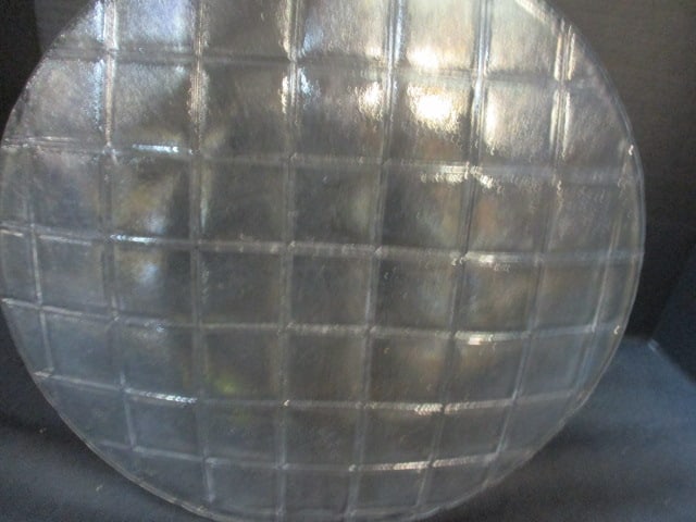 Checkered/Grid Pattern Glass Serving Platter - 3