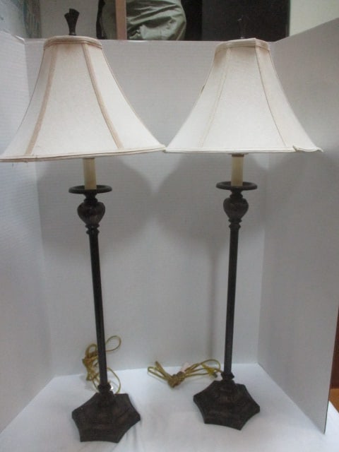 Candlestick Style Table Lamps (PR): 38"
