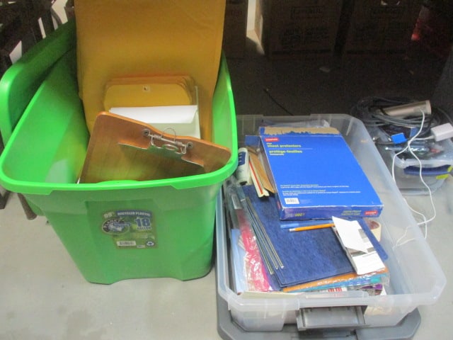2 Totes of Office Supplies-Envelopes, Note pads, Binder Clips, etc. (1 of 6)