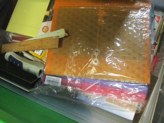 2 Totes of Office Supplies-Envelopes, Note pads, Binder Clips, etc. - 3