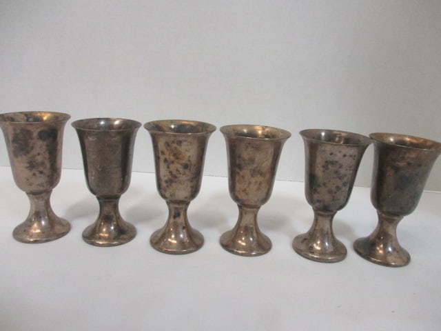 Silvertone 3" Goblets (Lot of 6): .