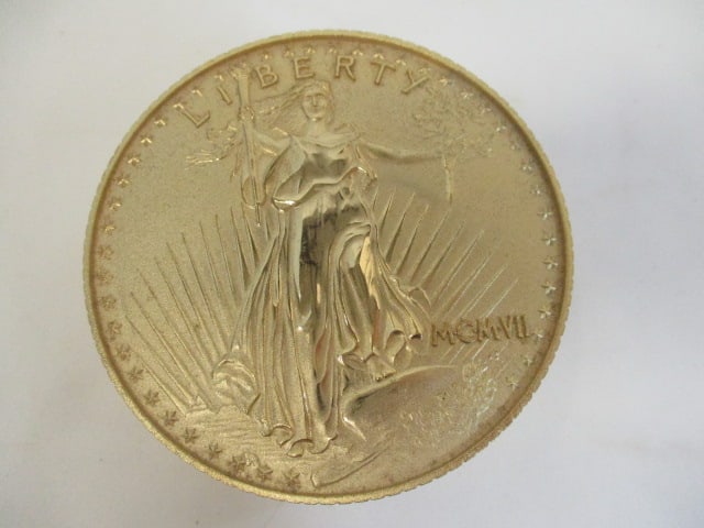 Bulova First Georgia Bank Desk Clock shaped like stack of coins - 2