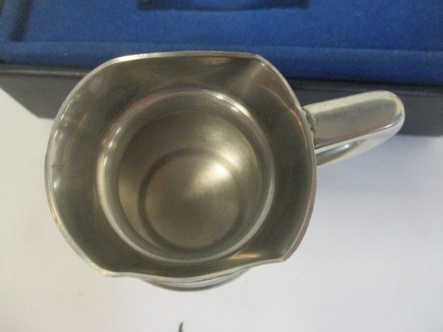 Pewter Boxed 1/2 Gill Jug 2 3/4" in engraved box - 4