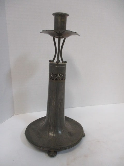 Fairpoint Mfg. Art Nouveau Vtg. Candlestick Holder 11 1/2": Bent on bottom