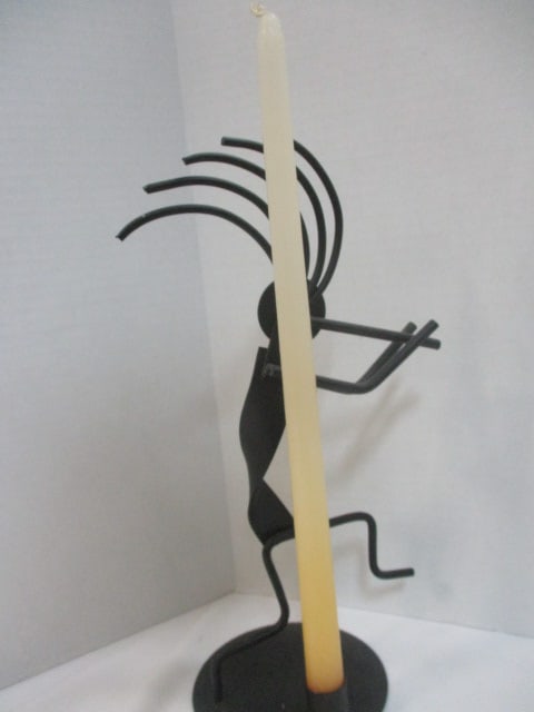 Cut Metal Tribal Piece 12 x 10 & Tribal Style Candle Holder - 5