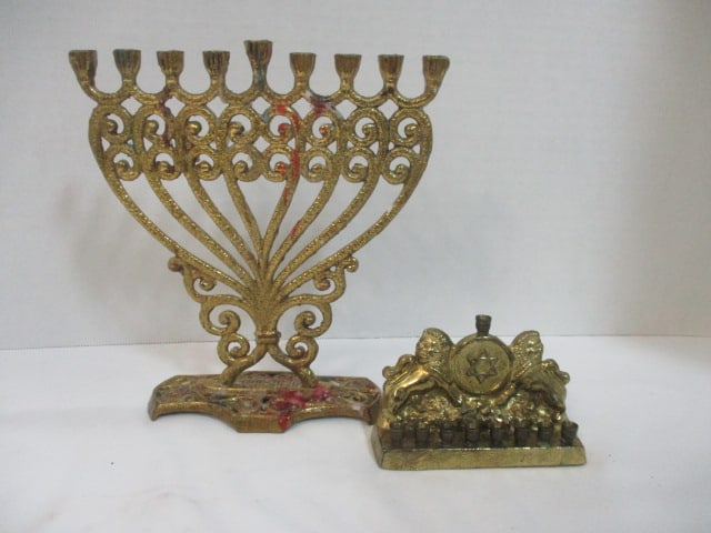Brass Hanukkah Menoras (Lot of 2) Parkway & Wainberg (1 of 7)
