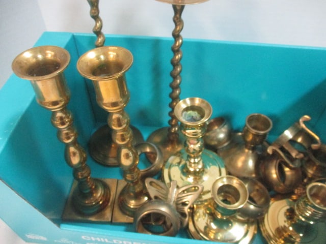 Baldwin & Misc. Brass Candleholders Grouping - 3