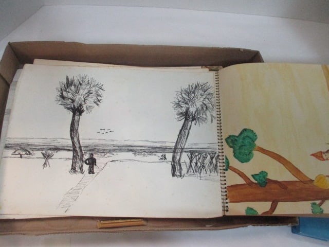 Small Paintings, Bamboo Easel, Sketchbook w/Sketches - 9