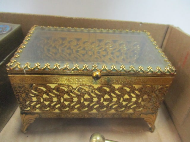 Brass Mirror & Collector Boxes - 2