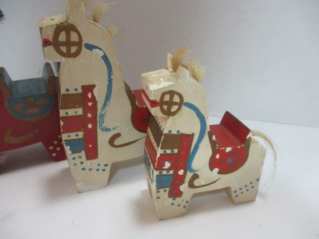 Yawata Horse Japanese Folk Art Craft Horses (3) & Folk Art Baton - 2