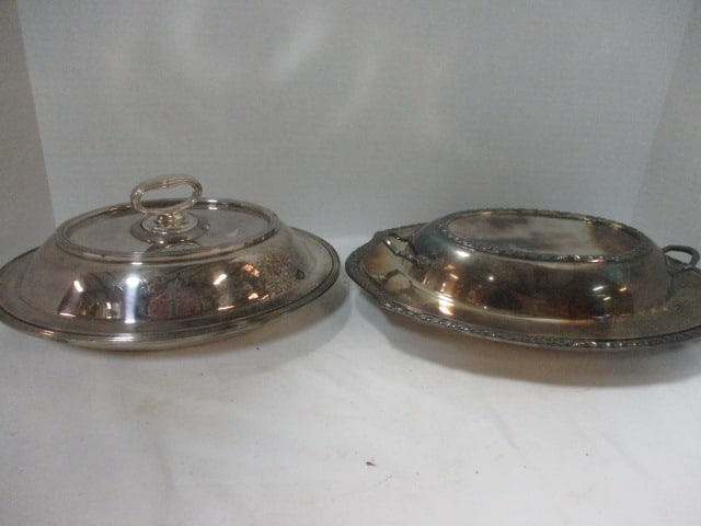 Silverplate (Lot of 2) Lidded Servers: .
