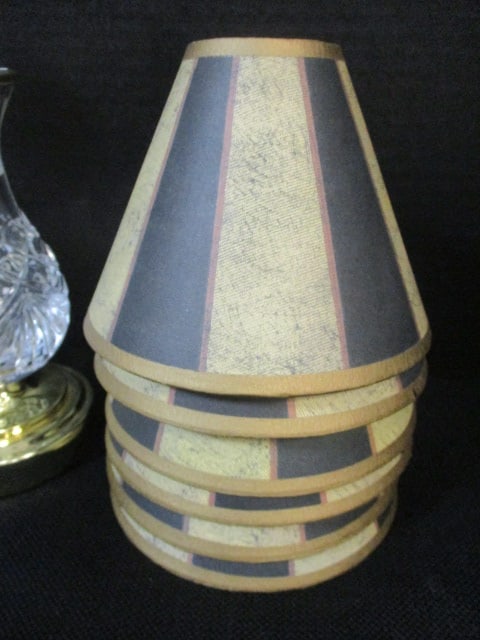 Glass & Brass Accent Lamps (PR) & 6 Accent Lamp Shades - 2