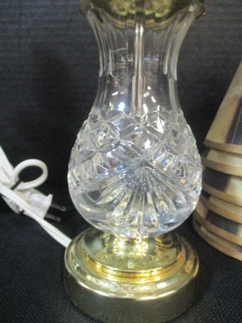 Glass & Brass Accent Lamps (PR) & 6 Accent Lamp Shades - 3