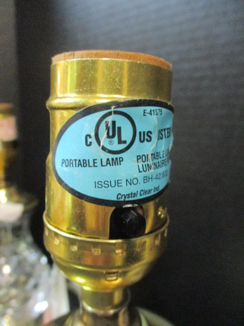 Glass & Brass Accent Lamps (PR) & 6 Accent Lamp Shades - 5