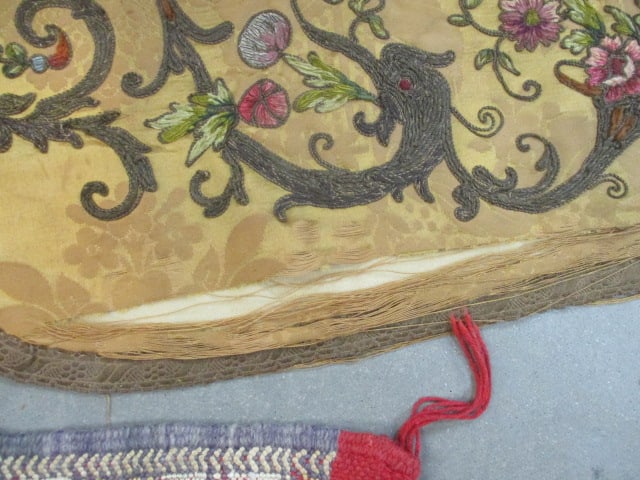 Antique French Style Silk Fabric (2) Table Runners & Vtg. - 5