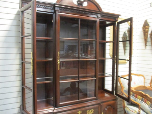 Harden Colonial Revival Mahogany 2 Piece Illuminated Breakfront China Hutch - 11