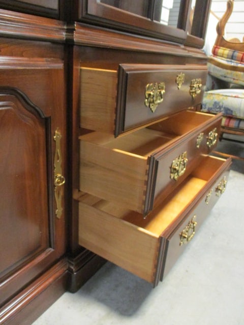 Harden Colonial Revival Mahogany 2 Piece Illuminated Breakfront China Hutch - 12