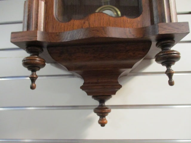 Vintage German Oak 8 Day Wall Clock - 5