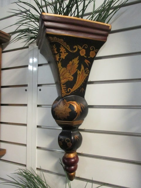 Pair of Hand Decorated Neoclassical Design Wall Pocket Sconces - 2