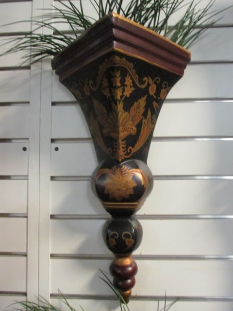 Pair of Hand Decorated Neoclassical Design Wall Pocket Sconces - 3