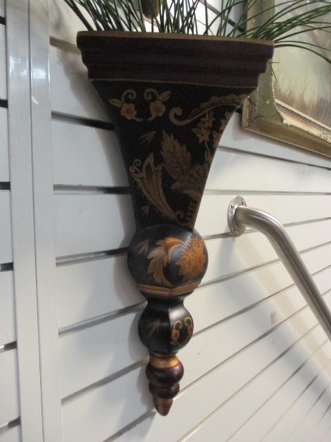 Pair of Hand Decorated Neoclassical Design Wall Pocket Sconces - 4