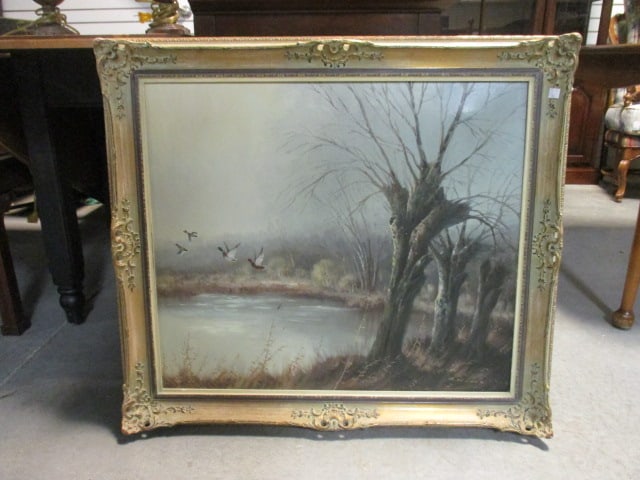 Vintage Helmet Kips "Wildenten" Handpainted Original Oil Painting with COA (1 of 10)