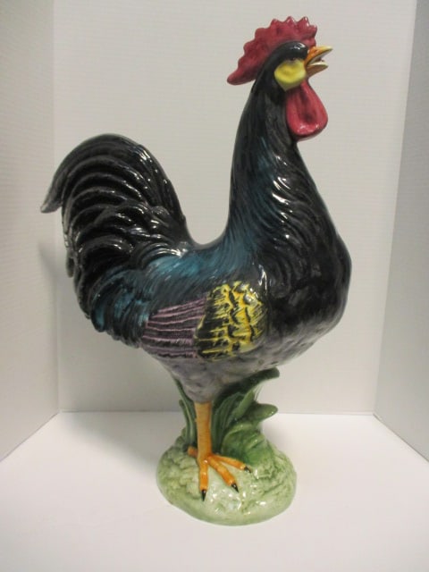 Large Viettri Italian Pottery Majolica Rooster (1 of 10)