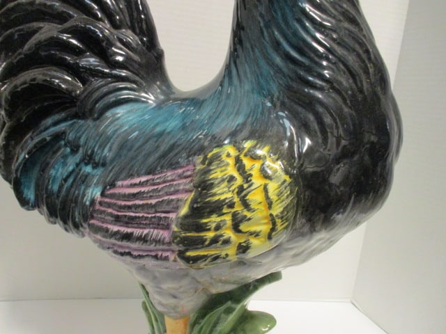 Large Viettri Italian Pottery Majolica Rooster - 4