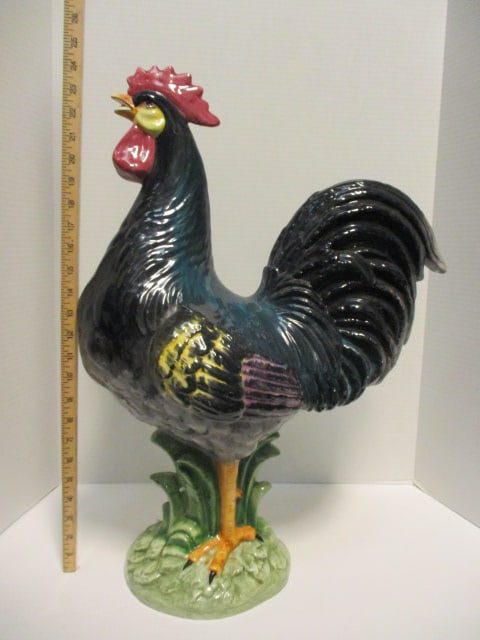 Large Viettri Italian Pottery Majolica Rooster - 7