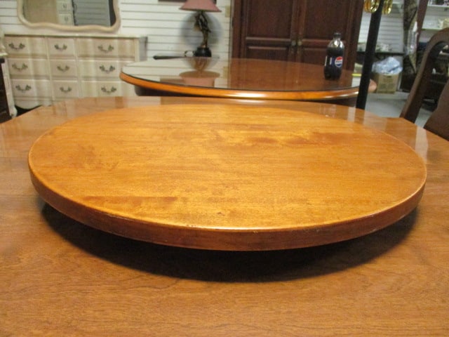Solid Wood Table Top Lazy Susan: 20"dia x 2"h
