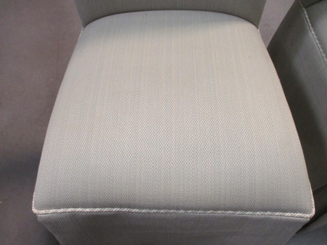 Pair of Claremont Furniture Upholstered Box Pleat Parson's Chairs with Rolled Top - 3