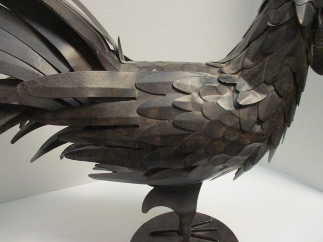 Decorative Layered Metal Feather Farmhouse Style Tabletop Rooster - 3